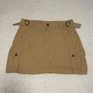 Bershka Women Brown Tan Cargo Style Mini Skirt
